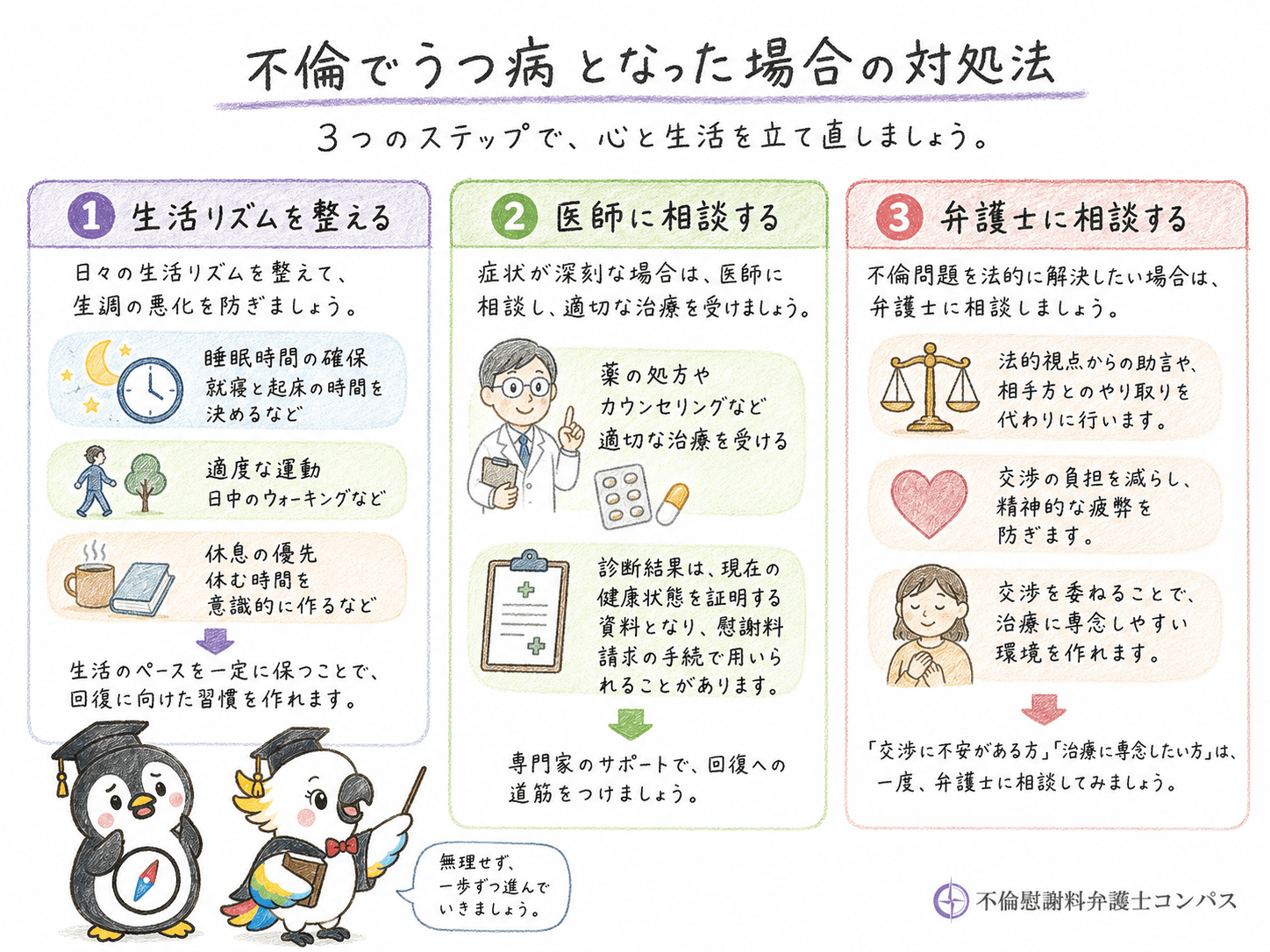 ８章　不倫でうつ病となった場合の対処法３つ